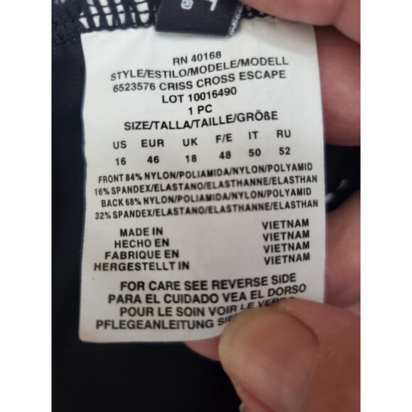 Miraclesuit Stitch Mix Escape Criss Cross One Piece Underwire Swim Suit Size 16 - Picture 6 of 8